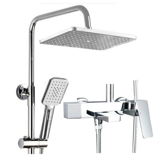 20272 chrome and black shower set square rose ,hight quality from china
